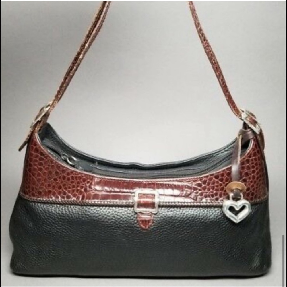 Vintage Brighton Authentic Bag Pebbled & Moc Croc Shoulder Bag - Picture 14 of 16